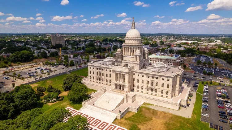 Aerial view of Rhode Island State House